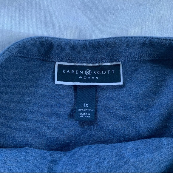 Karen Scott bling elephant boatneck top - Picture 7 of 8